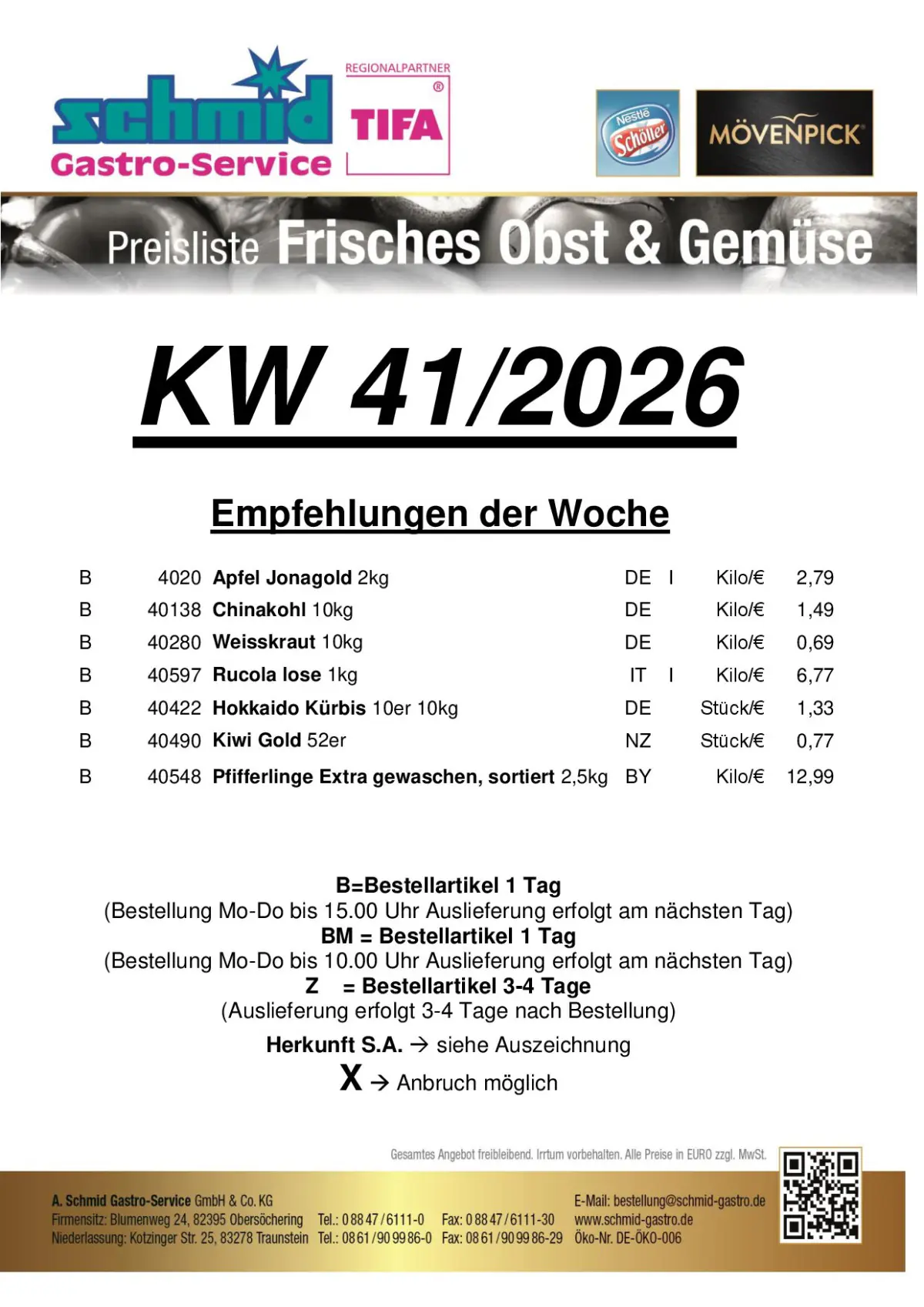 Frisches Obst&Gemüse KW 41
